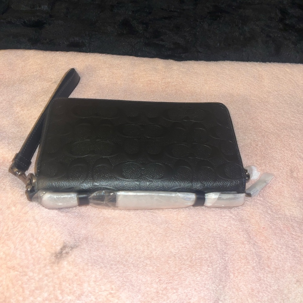 Black Letter 81/2 x 5 Coach leather wallet